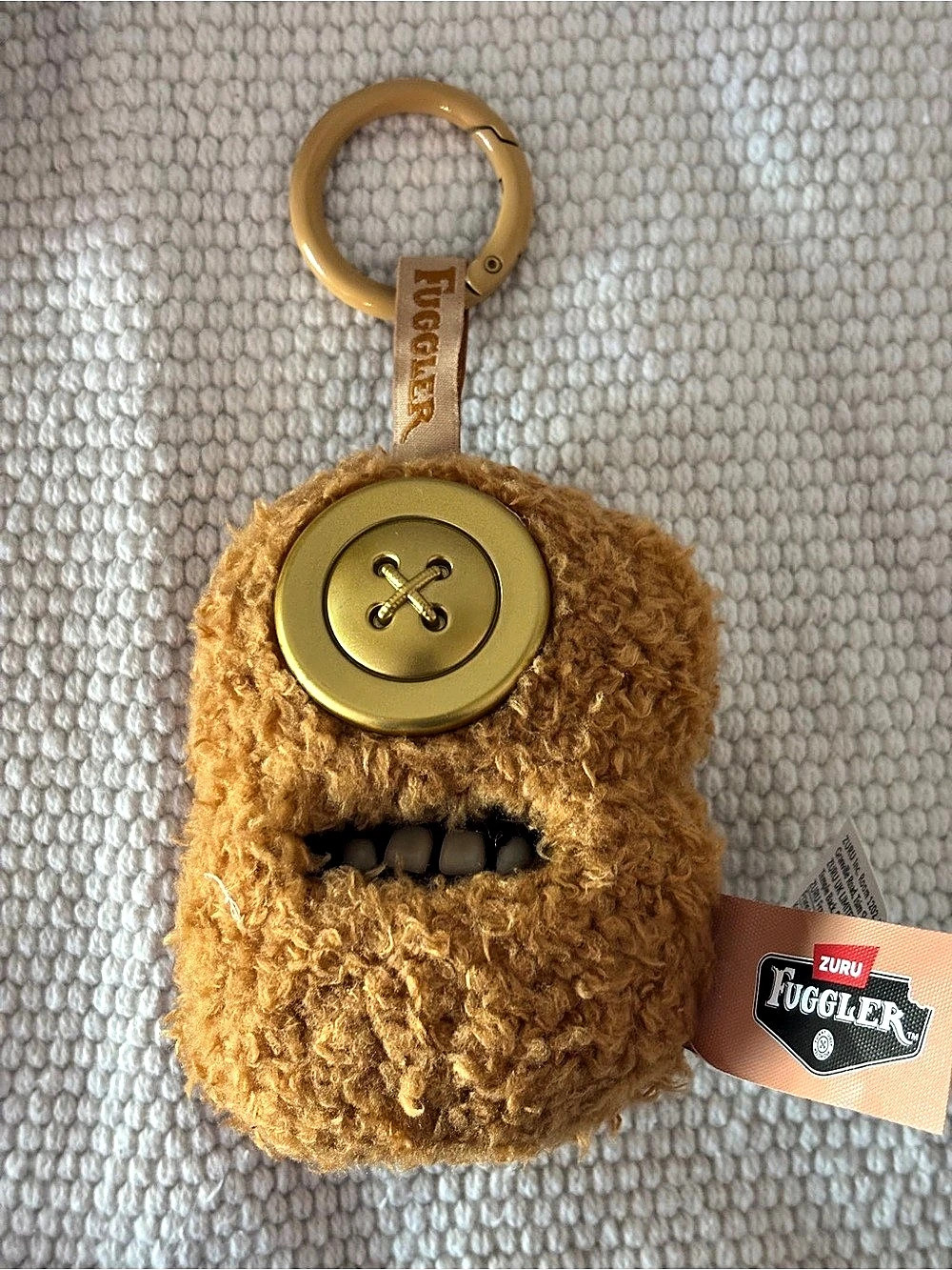 RARE ZURU Fuggler Fugg Nuggets Gold Nuggler Plush Keychain Brown & Gold